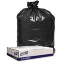 Genuine Joe Low Density Black Can Liners - 56 gal Capacity - 47" Length x 43" Width x 1.20 mil (30 Micron) Thickness - Low Density - Black - Can - Recycled - 100 / Carton