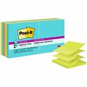 Post-it&reg; Super Sticky Dispenser Notes - Supernova Neons Color Collection - 900 x Multicolor - 3" Flag/Note Width x 3" Flag/Note Length - Rectangle - 90 Sheets per Pad - Aqua Splash, Acid Lime, Guava - Paper - Self-adhesive, Removable, Recyclable 