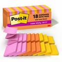 Post-it&reg; Super Sticky Dispenser Notes - Energy Boost Color Collection - 3" Flag/Note Width x 3" Flag/Note Length - Rectangle - Vital Orange, Tropical Pink, Sunnyside - Paper - Self-adhesive, Removable, Recyclable - 1 Pack