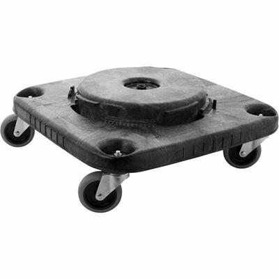 Rubbermaid Commercial Brute Square Container Dolly - 300 lb Load Capacity - Plastic - 17.25" Width x 6.25" Height - Black - 1 Each