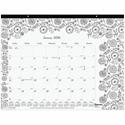 Blueline DoodlePlan Desk Pad - Botanica - Julian Dates - Monthly - January 2026 to December 2026 - 1 Month Single Page Layout - Desk Pad - White - Chipboard - 17" Height x 22" Width - Tear-off, Compact, Reinforced - 1 Each
