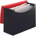 Smead Letter Expanding File - 8 1/2" x 11" - 12 Internal Pocket(s) - Red, Black - 1 Each