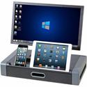 Kantek Monitor Riser with Drawer and Tablet/Smartphone Slot - 4" Height x 19" Width x 11" Depth - Polystyrene - Black, Gray