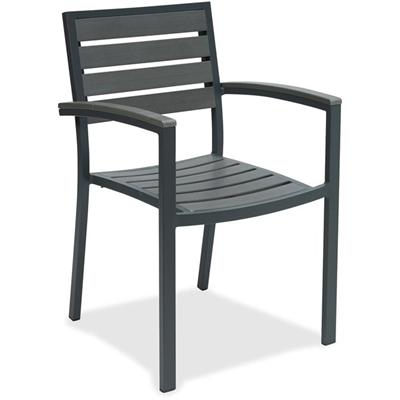 KFI Outdoor Chair - Synthetic Seat Material - Synthetic Back Material - Gray - 1 Each