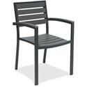 KFI Outdoor Chair - Synthetic Seat Material - Synthetic Back Material - Gray - 1 Each