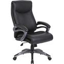 Boss B8661 Executive Chair - Black Seat Color - LeatherPlus Seat Material - Gray Back Color - Leather Back Material - Black, Gray Frame Color - Nylon Frame Material - 5-star Base - 1 Each
