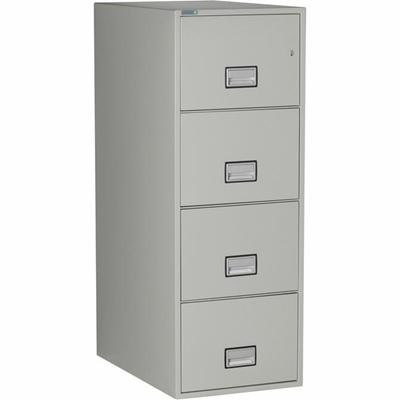 Phoenix World Class Vertical File - 4-Drawer - 19.9" Width x 31" Depth x 54" Height - 4 x Drawer(s) for File - Legal - Vertical - Fire Resistant, Explosion Resistant, Impact Resistant, Security Lock - Light Gray