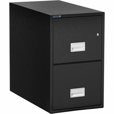 Phoenix World Class Vertical File - 2-Drawer - 16.9" Width x 31" Depth x 28" Height - 2 x Drawer(s) for File - Letter - Vertical - Fire Resistant, Explosion Resistant, Impact Resistant, Security Lock - Black