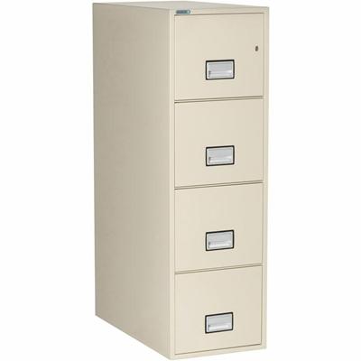 Phoenix World Class Vertical File - 4-Drawer - 16.9" Width x 31" Depth x 54" Height - 4 x Drawer(s) for File - Letter - Vertical - Impact Resistant, Fire Resistant, Explosion Resistant, Security Lock - Putty