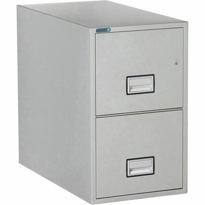 Phoenix World Class Vertical File - 2-Drawer - 16.9" Width x 31" Depth x 28" Height - 2 x Drawer(s) for File - Letter - Vertical - Fire Resistant, Explosion Resistant, Impact Resistant, Security Lock - Light Gray
