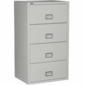Phoenix World Class Lateral File - 4-Drawer - 31" Width x 23.6" Depth x 54.7" Height - 4 x Drawer(s) for File - Lateral - Fire Resistant, Explosion Resistant, Impact Resistant, Security Lock - Light Gray
