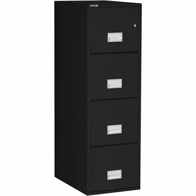 Phoenix World Class Vertical File - 4-Drawer - 25" Width x 16.9" Depth x 54" Height - 4 x Drawer(s) for File - Letter - Vertical - Fire Resistant, Explosion Resistant, Impact Resistant, Security Lock - Black