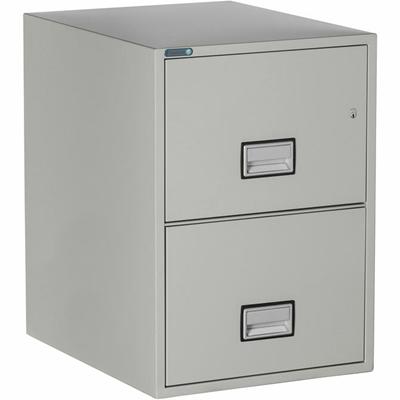 Phoenix World Class Vertical File - 2-Drawer - 25" Width x 19.9" Depth x 28" Height - 2 x Drawer(s) for File - Legal - Vertical - Fire Resistant, Explosion Resistant, Impact Resistant, Security Lock - Light Gray