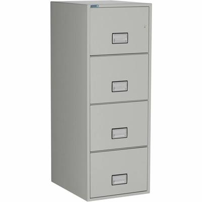 Phoenix World Class Vertical File - 4-Drawer - 25" Width x 19.9" Depth x 54" Height - 4 x Drawer(s) for File - Legal - Vertical - Fire Resistant, Explosion Resistant, Impact Resistant, Security Lock - Light Gray