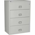 Phoenix World Class Lateral File - 4-Drawer - 38.9" Width x 23.6" Depth x 54.7" Height - 4 x Drawer(s) for File - Lateral - Fire Resistant, Explosion Resistant, Impact Resistant, Security Lock - Light Gray