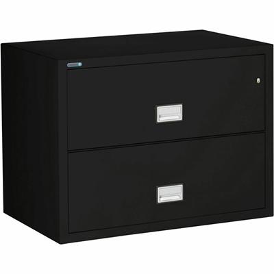 Phoenix World Class Lateral File - 2-Drawer - 38.8" Width x 23.6" Depth x 28.8" Height - 2 x Drawer(s) for File - Lateral - Fire Resistant, Explosion Resistant, Impact Resistant, Security Lock - Gray
