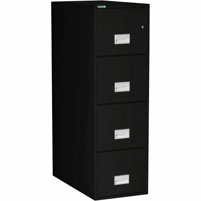 Phoenix World Class Vertical File - 4-Drawer - 16.9" Width x 31" Depth x 54" Height - 4 x Drawer(s) for File - Letter - Vertical - Fire Resistant, Explosion Resistant, Impact Resistant, Security Lock - Black