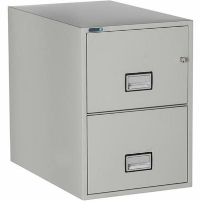 Phoenix World Class Vertical File - 2-Drawer - 19.9" Width x 31" Depth x 28" Height - 2 x Drawer(s) for File - Legal - Vertical - Fire Resistant, Explosion Resistant, Impact Resistant, Security Lock - Light Gray