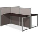 Bush Business Furniture Easy Office 60W 2 Person Straight Desk Open Office - Thermofused Laminate (TFL), Mocha Cherry Top - 1" Table Top Thickness - 44.88" Height x 60.04" Width x 60.04" Depth - Assembly Required - Light Gray, Storm Gray - Fabric, Me
