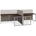Bush Business Furniture Easy Office 60W 2 Person L Desk Open Office - 3-Drawer - 44.9" Height x 60" Width x 119.1" Depth, x 1" Thickness Work Surface - Total Drawer(s): 3 - Material: Engineered Wood - Finish: Mocha Cherry - 1 Each