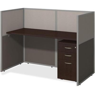 Bush Business Furniture Easy Office 60W Stght Desk Closed Office w/3 Drawer Pedestal - Rectangle Top - 3 Drawers - 61.02" Table Top Width x 30.51" Table Top Depth - 44.88" Height - Assembly Required - Mocha Cherry, Light Gray, Storm Gray - Metal, Fab