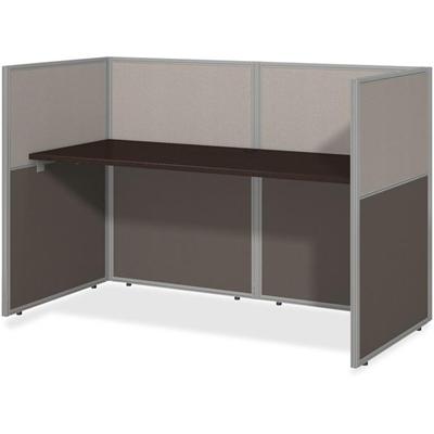Bush Business Furniture Easy Office 60W Straight Desk Closed Office - High Pressure Laminate (HPL), Mocha Cherry Top - 1" Table Top Thickness - 44.88" Height x 61.02" Width x 30.51" Depth - Assembly Required - Light Gray, Storm Gray - Fabric, Metal, 