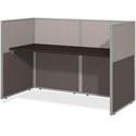 Bush Business Furniture Easy Office 60W Straight Desk Closed Office - High Pressure Laminate (HPL), Mocha Cherry Top - 1" Table Top Thickness - 44.88" Height x 61.02" Width x 30.51" Depth - Assembly Required - Light Gray, Storm Gray - Fabric, Metal, 