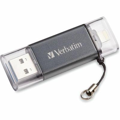 Verbatim USB 3.0 for Apple Lighting Devices - 32 GB - Lightning, USB 3.2 (Gen 1) Type A - Graphite - Lifetime Warranty - 1 Each