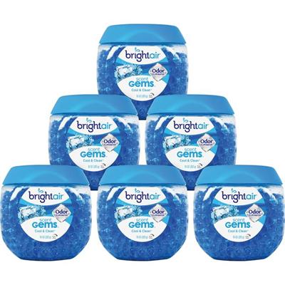Bright Air Scent Gems Odor Eliminator - Beads - 10 oz - Cool, Clean - 45 Day - 6 / Carton