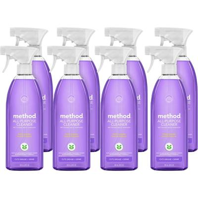Method All-Purpose Cleaner - 28 fl oz (0.9 quart) - Fresh, French Lavender Scent - Non-toxic - Lavender - 8 / Carton