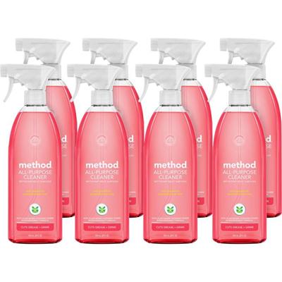 Method All-Purpose Cleaner - 28 fl oz (0.9 quart) - Pink Grapefruit Scent - Non-toxic - Light Pink - 8 / Carton