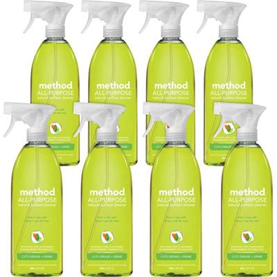 Method All-Purpose Cleaner - 28 fl oz (0.9 quart) - Lime + Seasalt Scent - Non-toxic, Triclosan-free - Lime - 8 / Carton