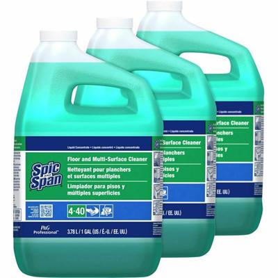 Spic and Span Floor and Multi-Surface Cleaner - Concentrate - 128 fl oz (4 quart) - Non-corrosive, Slip Resistant - Green - 3 / Carton