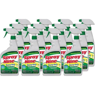 Spray Nine Heavy-Duty Cleaner/Degreaser w/Disinfectant - For Multi Surface - 22 fl oz (0.7 quart) - Recommended For: Soil Remover - Disinfectant - Clear Bottle - 2 / Carton