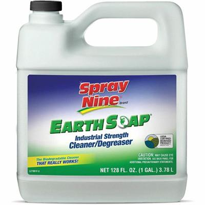 Spray Nine Earth Soap Cleaner/Degreaser - For Multipurpose - Concentrate - 128 fl oz (4 quart) - Recommended For: Grease Remover, Dirt Remover, Oil Remover, Adhesive Remover, Stain Remover, Smoke Film Remover - Solvent-free, Phosphate-free, Chemical-