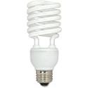 Satco 23W T2 2700K Spiral CFL Bulb - 23 W - 100 W Incandescent Equivalent Wattage - 120 V AC - 1600 lm - Spiral - T2 Size - White Light Color - E26 Base - 12000 Hour - 2700&deg;K Color Temperature - 82 CRI - Ballast-free, Energy Saver, Instant On - 3