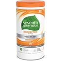 Seventh Generation Disinfecting Cleaner - For Multi Surface - Wipe - Lemongrass Citrus Scent - 8" Length x 7" Width - Recommended For: Odor Remover, Germs Remover - Deodorize - 70/Tub - 6 / Carton