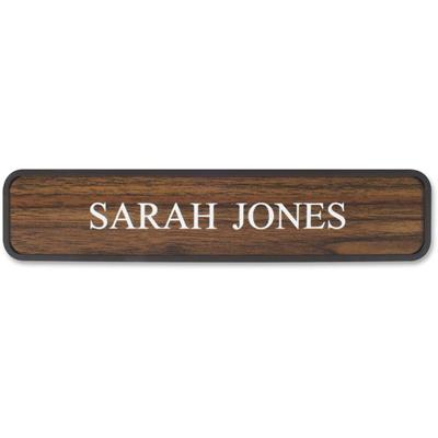 Xstamper Designer Framed Wall/Door Sign - 10" Holding Width x 2" Holding Height - Rectangular Shape - Wall, Door - Rounded Corner - Plastic - Brown - 1 Each