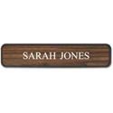 Xstamper Designer Framed Wall/Door Sign - 10" Holding Width x 2" Holding Height - Rectangular Shape - Wall, Door - Rounded Corner - Plastic - Brown - 1 Each