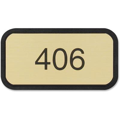 Xstamper Designer Framed Wall/Door Sign - 4" Holding Width x 2" Holding Height - Rectangular Shape - Wall, Door - Rounded Corner - Plastic - Black - 1 Each