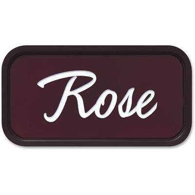 Xstamper Designer Framed Wall/Door Sign - 4" Holding Width x 2" Holding Height - Rectangular Shape - Wall, Door - Rounded Corner - Plastic - Brown - 1 Each