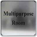 Xstamper Designer Framed Wall/Door Sign - 8" Holding Width x 8" Holding Height - Square Shape - Wall, Door - Rounded Corner - Plastic - Gray - 1 Each