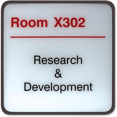 Xstamper Designer Framed Wall/Door Sign - 8" Holding Width x 8" Holding Height - Square Shape - Wall, Door - Rounded Corner - Plastic - Brown - 1 Each
