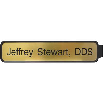 Xstamper Designer Double-sided Corridor Sign - 10" Holding Width x 2" Holding Height - Rectangular Shape - Double Sided - Rounded Corner - Plastic - Brown - 1 Each