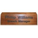 Xstamper Engraved Walnut Desk Sign - 8" Width x 2" Height - Engraved - Walnut Wood - 1 Each