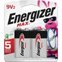 Energizer 9-Volt MAX Alkaline Batteries, 2-Packs - For Multipurpose - 9V - 595 mAh - 9 V DC - 2/Pack - 4 / Carton
