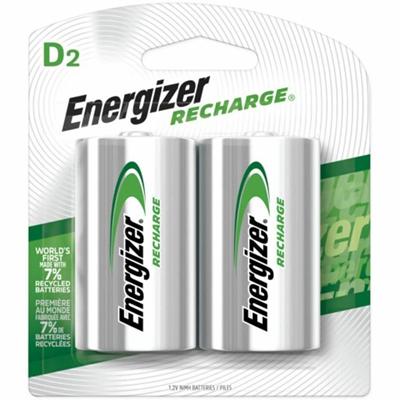 Energizer Recharge Universal Rechargeable D Battery 2-Packs - For Multipurpose - Battery Rechargeable - D - 2500 mAh - 2/Pack - 24 / Carton