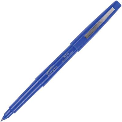 Integra Medium-point Pen - Medium Pen Point - Blue Ink - Water Based - Blue Barrel - Resin Tip - 1 Dozen