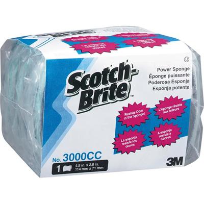 Scotch-Brite Power Sponges - 0.7" Height x 4.5" Width x 2.8" Depth - 5/Pack - 12 / Carton - Aqua