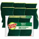 Scotch-Brite Heavy-Duty Scrub Sponges - 2.8" Height x 4.5" Width x 0.6" Depth - 6/Pack - 6 / Carton - Green, Yellow